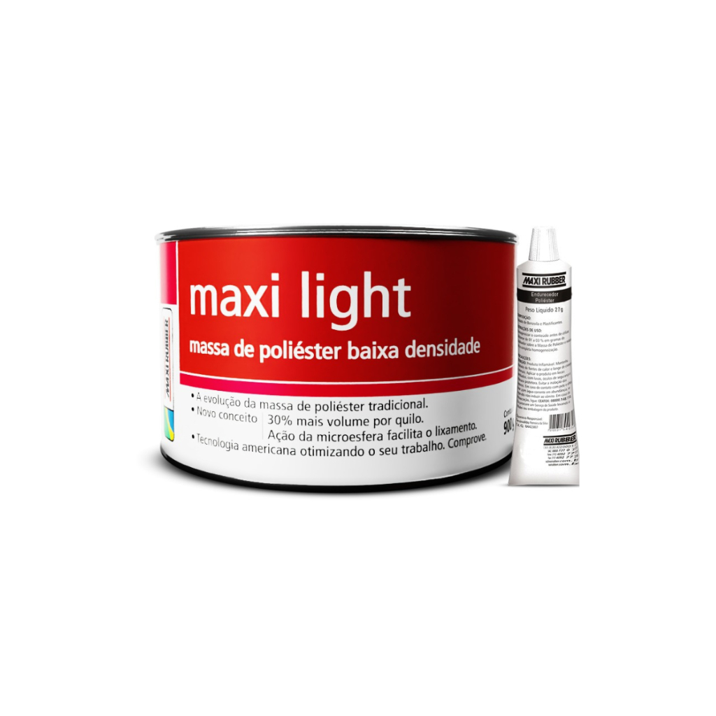 Massa Poliester 900 Gr Maxi Light - Maxi Rubber em Oferta na Shopee