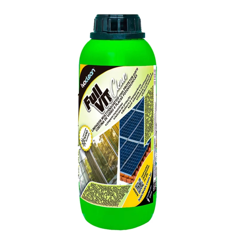 Limpa Vidros Placa Solar Cortina de Vidro Alumínio Renova Pintura Fullvit 1L - IvaClean