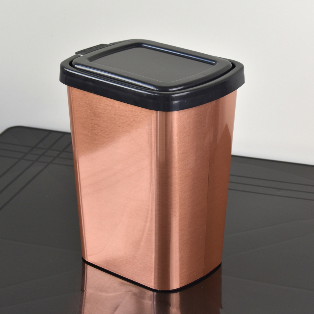 Lixeira Multiuso Prata 9 Litros com Tampa Automática Ideal P/ Cozinha, Banheiro, Escritório *1 ou 2* · foto 2