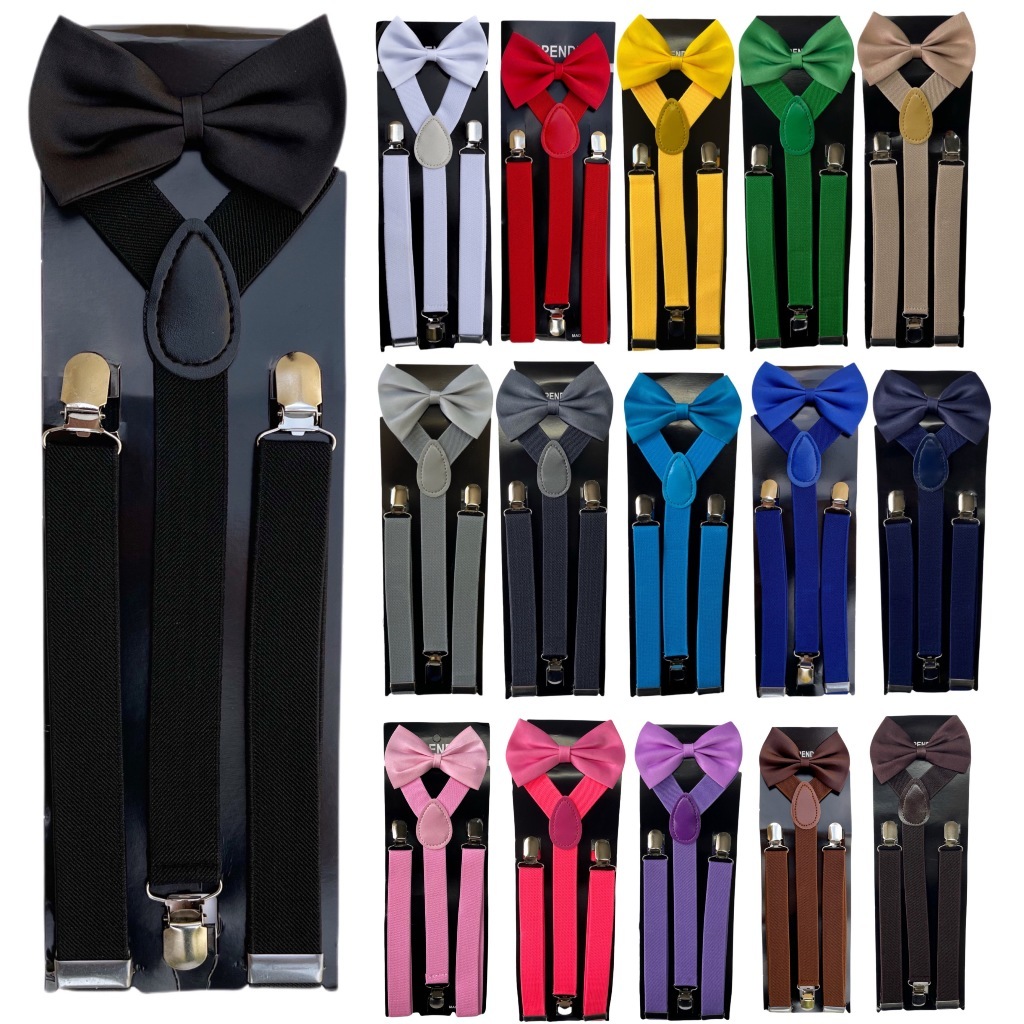 Kit 1 Suspensório + 1 Gravata Borboleta Para Adulto Unissex Casamento Eventos em Oferta na Shopee