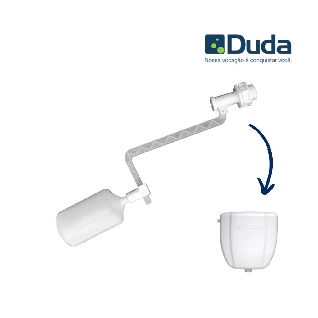 Torneira Boia para Caixa de Descarga Elevada Ø1/2 com Haste de 13cm Duda