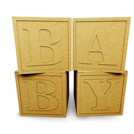 cubo mdf/Cubo Baby / Decoração de Festa / Decoração Revelação MDF 30CM / Chá de Bebê CRU