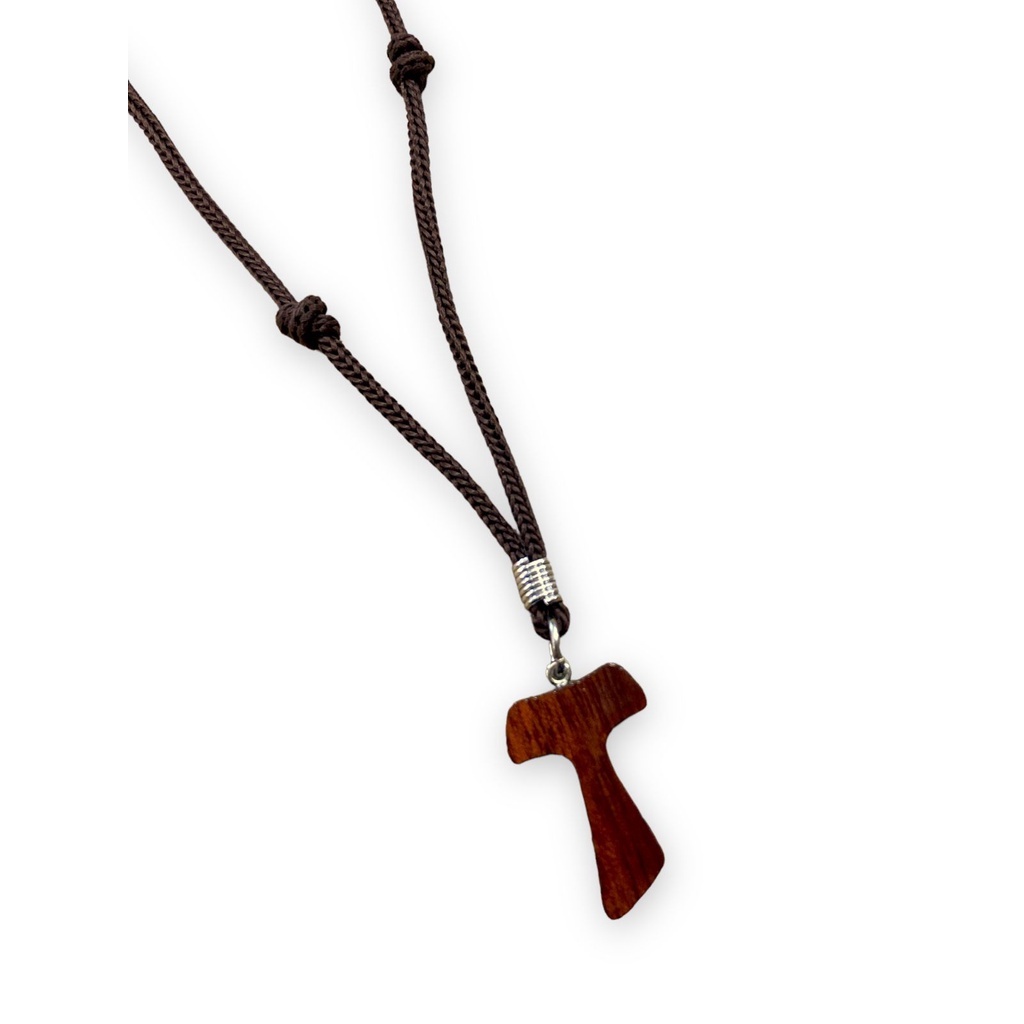 Cordão Tau Franciscano Pescoço Madeira