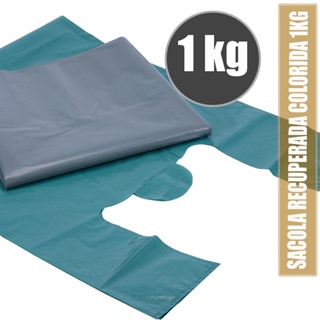 Sacola Plástica Recuperada Coloridas pct 1KG todos tamanhos em Oferta na Shopee