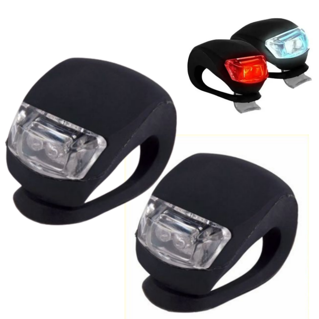 Lanterna Led Bicicleta Luz Traseira E Dianteira Ciclismo Bike Sapinho Silicone Sinalizador Forte Farol Cliclista MTB