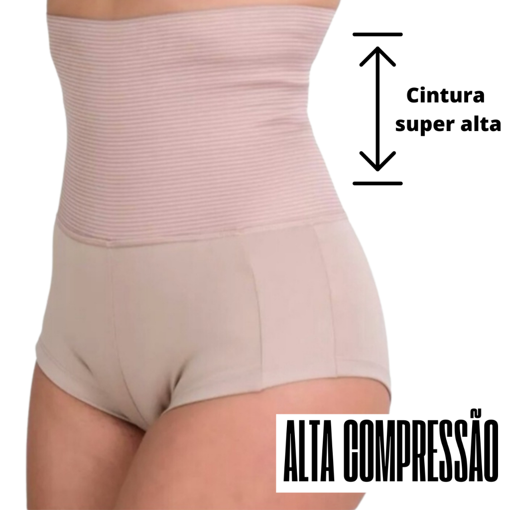 Cinta Box Alta Compressão Ingrid Modeladora Calcinha Modeladora Cueca Feminina Box Com Shortinho