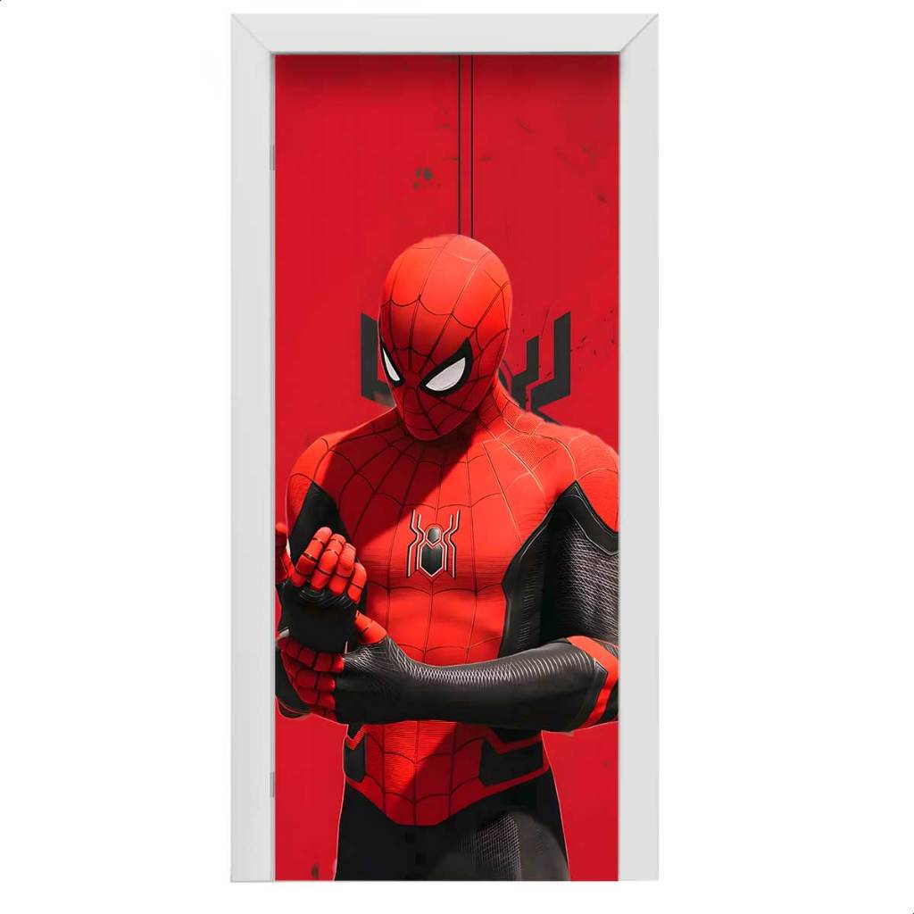 Capa Decorativa de Porta Sublimados C/ Elástico 0,75x2,10m Tema Homem Aranha em Oferta na Shopee