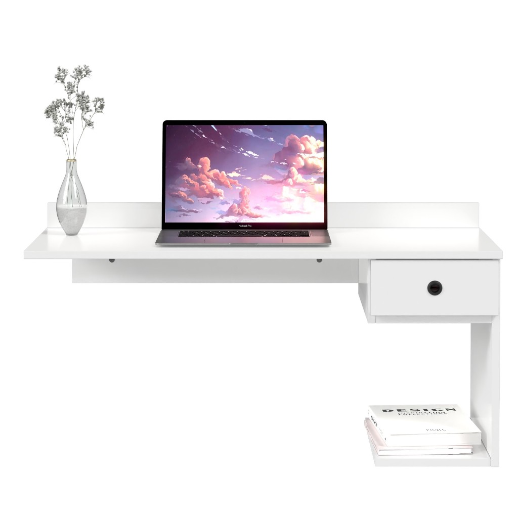 Escrivaninha Mesa de Computador Suspensa Home Office Com Gaveta Parede Quarto Escritório