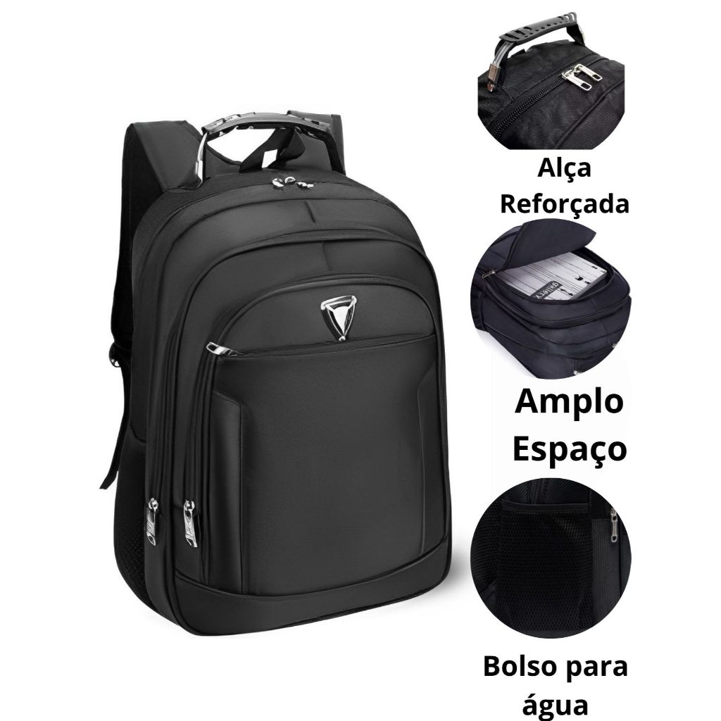 Mochila Masculina Faculdade Impermeável Com Cabo de Aço Resistente Grande CHL 7038-1