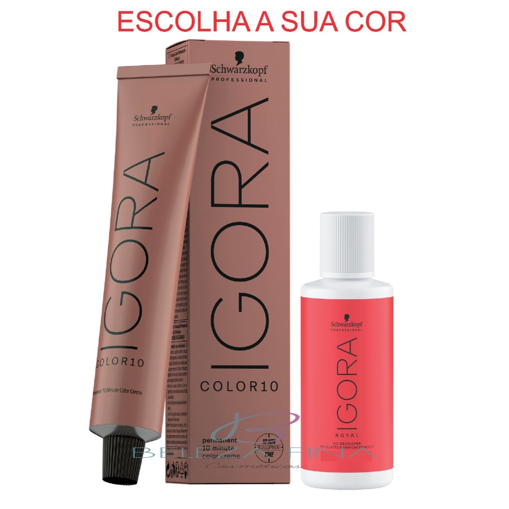 Kit Igora Color 10 60g + ox 60ml (escolher Cor No Anúncio) Schwarzkopf Professional em Oferta na Shopee