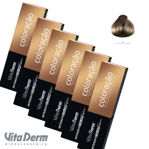 KIT COM 6 COLORAÇÃO 8.1 LOURO CLARO ACINZENTADO – VITA DERM