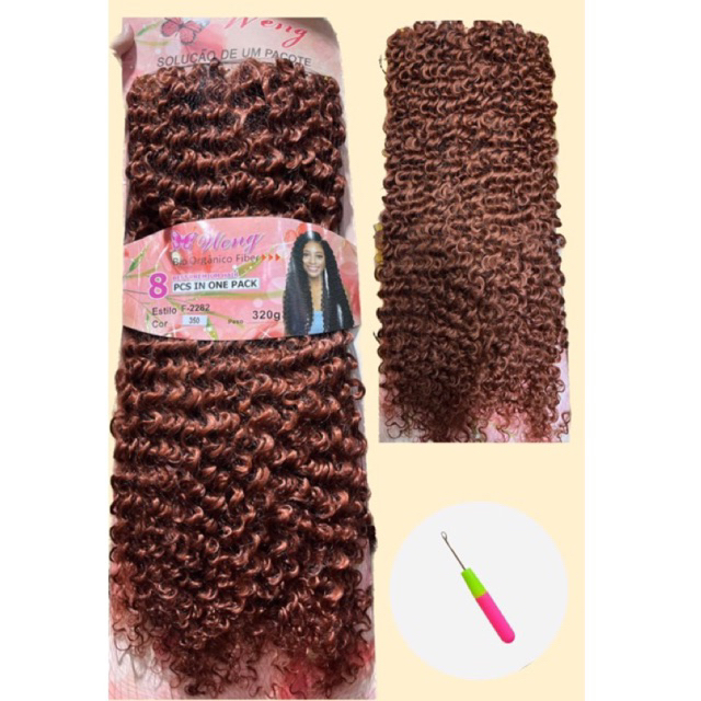 Cabelo Cacheado Orgânico Em Crochet Braid / RUIVO RAPOSINHA 350 (F:2282) - 320gramas + 1 agulha