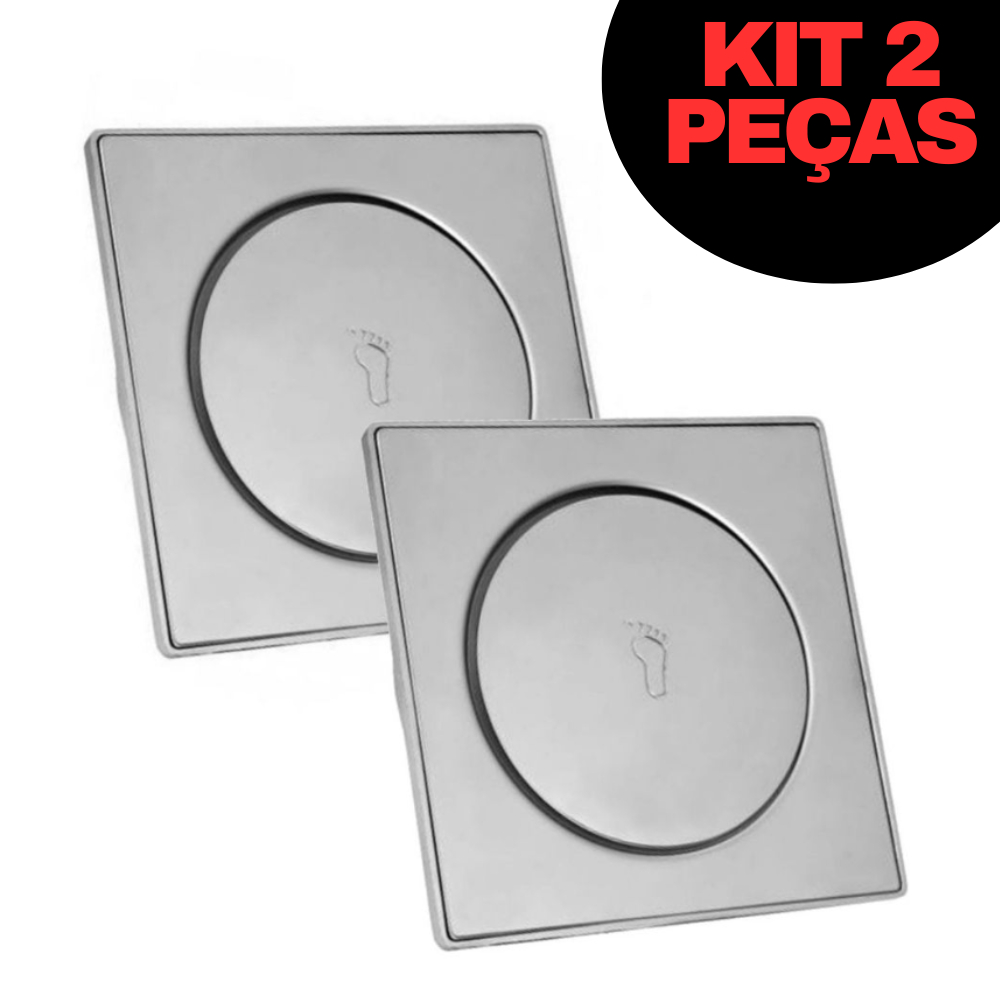Kit Ralo Inteligente Click 10x10 15x15 Cm Inox Banheiro Lavabo Veda Cheiro