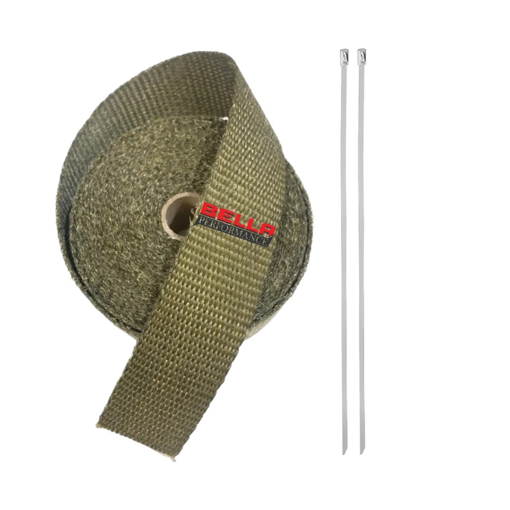 Fita Manta Termica Termotape Titanium 10 Metros + 2 Abraçadeiras Carro e Moto Coletor e Escapamento