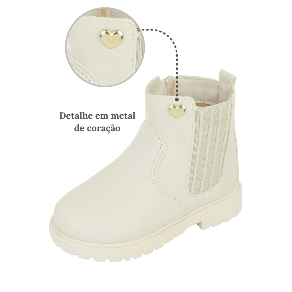 Bota Chelsea Infantil Menina Moderna e Super confortável Bota Jequinha