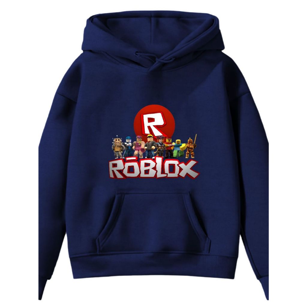 Moletom Infantil Jogo Rob-lox AB Battle Royale Game Personagens Bolso Canguru Com Capuz