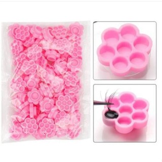 Kit 100 Batoques Flor Rosa Para Anel Suporte Para Cola Extensao De Cilios em Oferta na Shopee