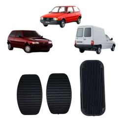 KIT Capa de Pedal Uno Fiorino Premio - Freio Embreagem Acelerador - Preto