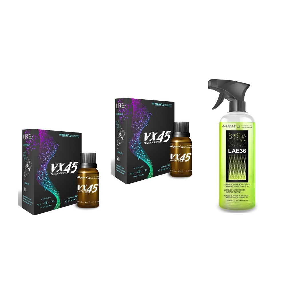 Kit Vitrificação Automotiva 1 Vx45 20ml + 1 Lae36 500ml - Alcance Profissional