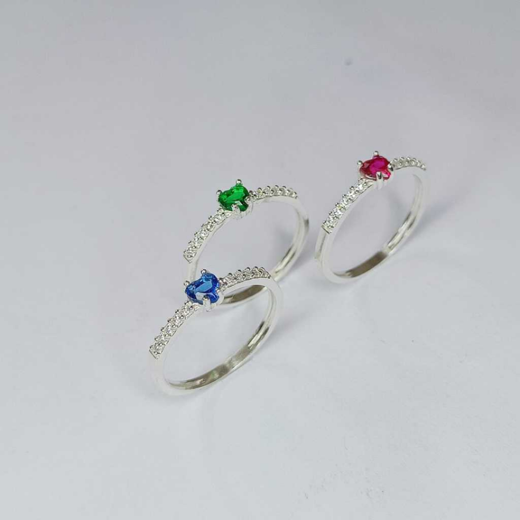 Kit 3 Anéis Solitário Prata 925 Legítima Anel da Amizade Meninas Super Poderosas Coração Cravejado em Oferta na Shopee