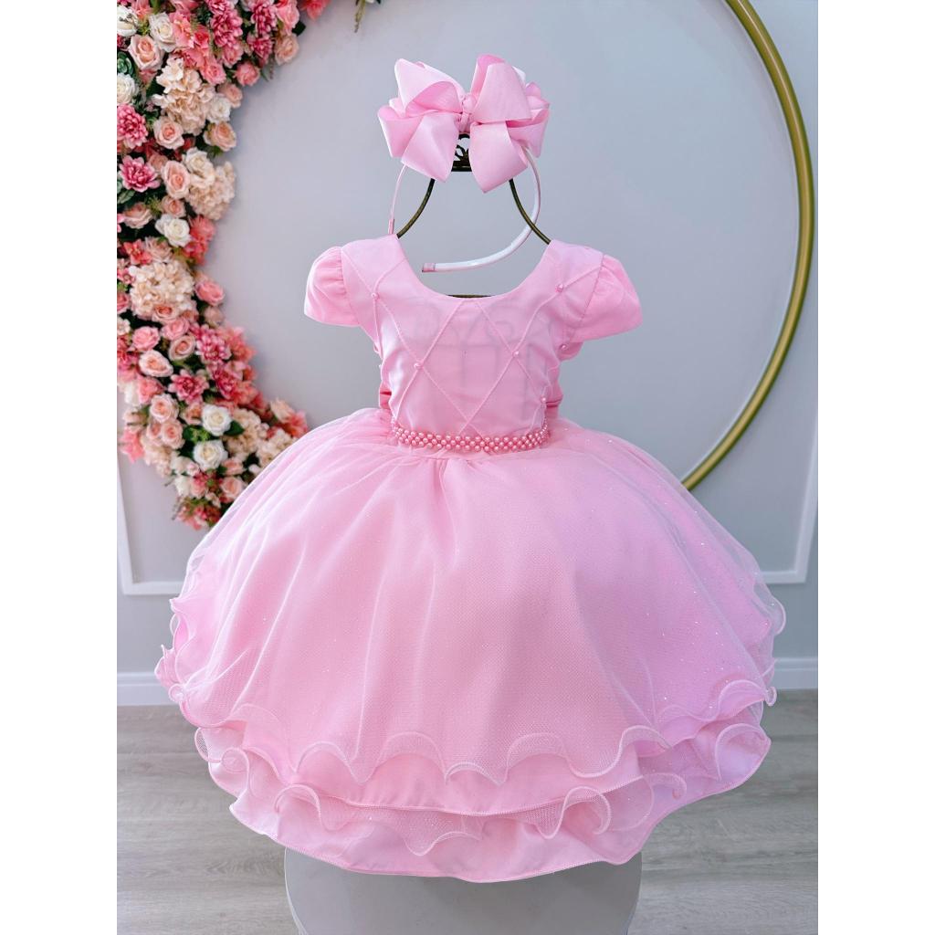 Vestido Bebê e Infantil Para Batizado Casamento Daminha Aniversário Festas Luxo Vestido Infantil Festa Luxo
