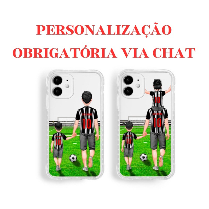 Capa de Celular Inspirada  ATLÉTICO MG GALO Pai e Filho Filhos Filha Presente dia dos Pais P/ Iphone, Samsung, Xiaomi, Motorola, Lg e Variedade de Aparelhos