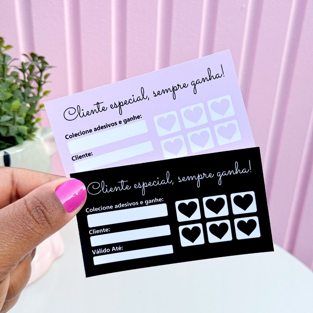 50/100un Cartão Fidelidade - Cliente Especial -  9x5cm - Pronta entrega Para Sua Loja