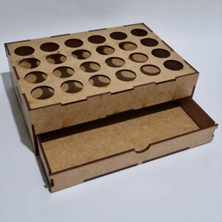 Porta corantes com gaveta para espátulas em Oferta na Shopee