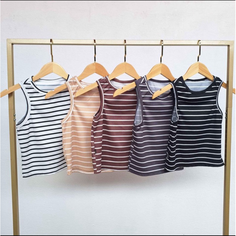 Kit 2  Cropped listrado top ribana premium moda feminina crooped canelado croped