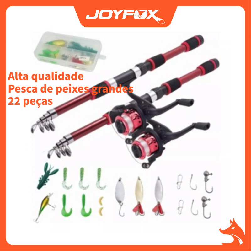 Kit de Pesca 2 Telescópica Varas 2 Carretel Molinetes Itens - Sports & Outdoors