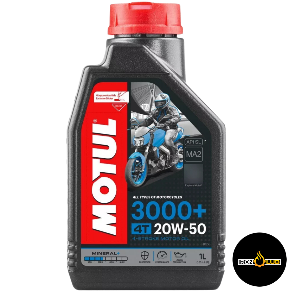 MOTUL 20W50 3000+ MOTO 4T MINERAL 1 LITRO
