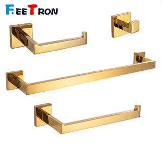 Kit Acessórios Banheiro Inox 304 Dourado Luxo 4 Peças em Oferta na Shopee