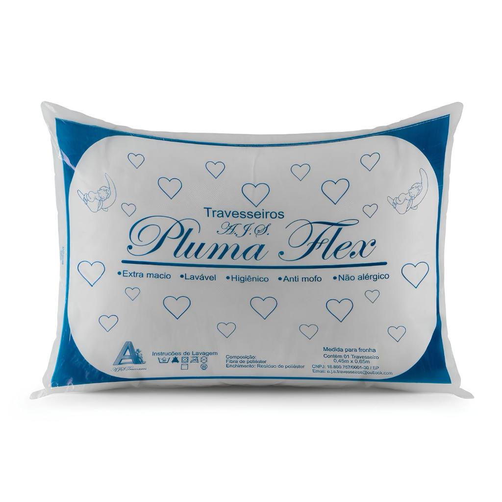 4 Travesseiro De Manta 100% Fibra Mista Promoção, Anti-ácaro, Macio, Confortável em Oferta na Shopee