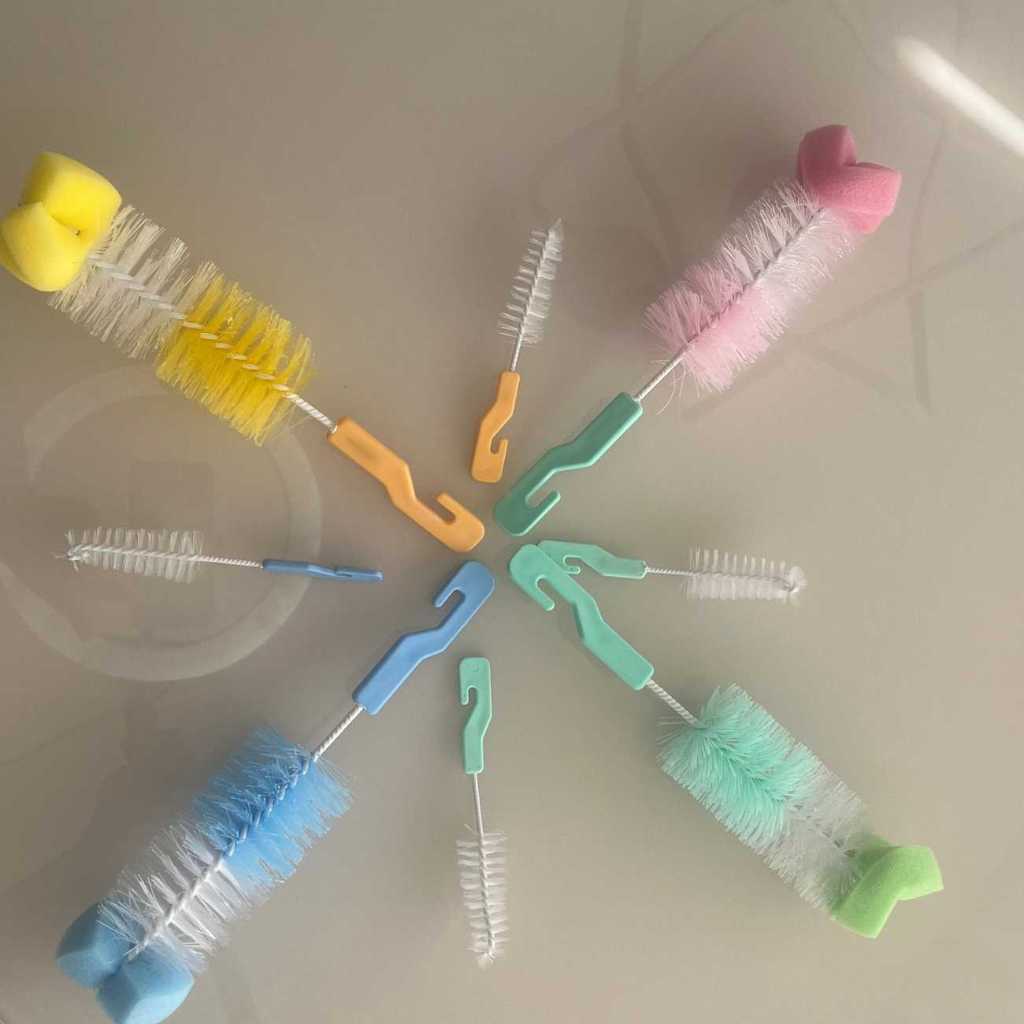 Kit Duas Escovas de Limpeza Para Lavar Mamadeiras Bicos e Garrafas Intanfil
