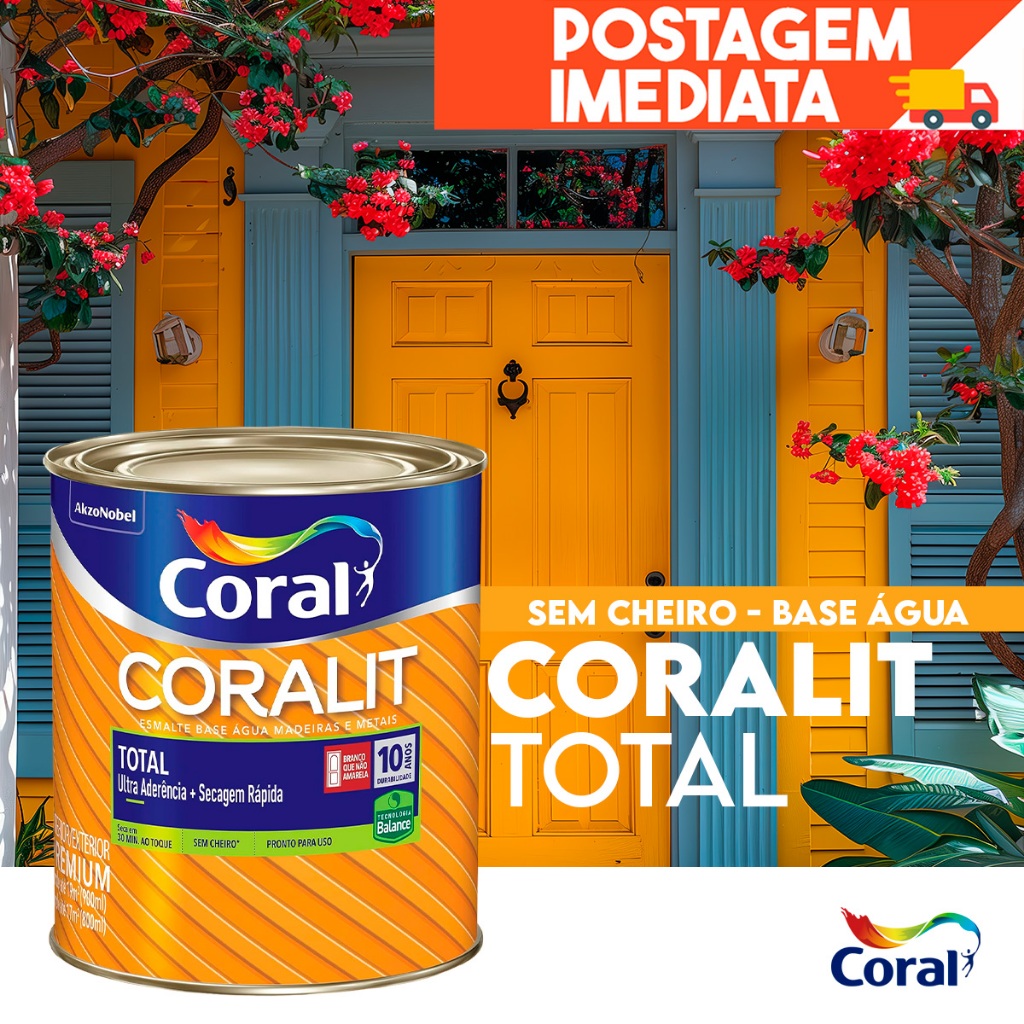 Tinta Esmalte Coralit Total Para Madeira E Metais 900ml Cores