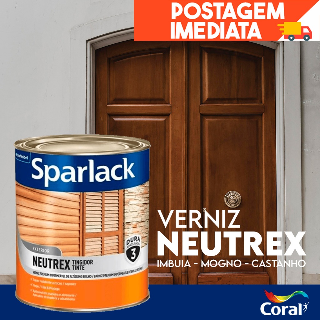 Verniz Tingidor Proteção para Madeiras Sparlack Neutrex Brilhante 900ml