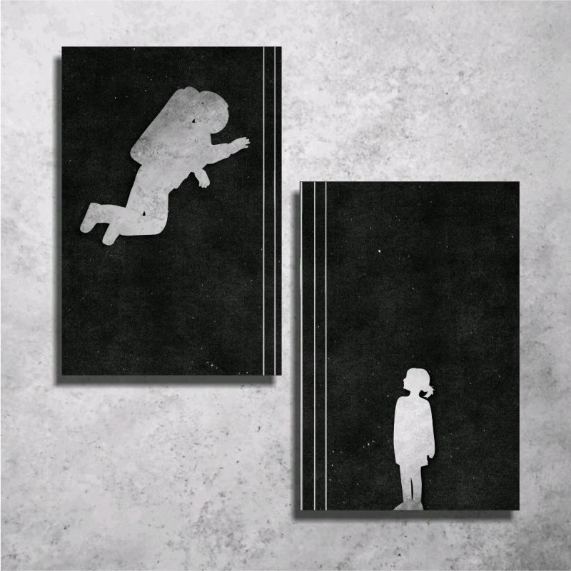 Quadro Minimalista Interestelar Duo Black A5