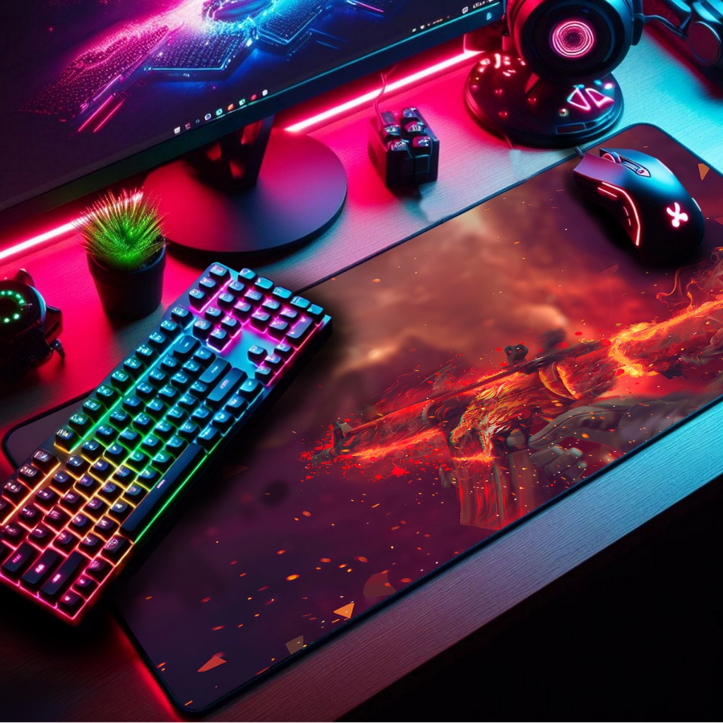 Mouse Pad Gamer Premium Extra Grande 120x60cm Borda Costurada Estampas FPS Jogos de Tiro