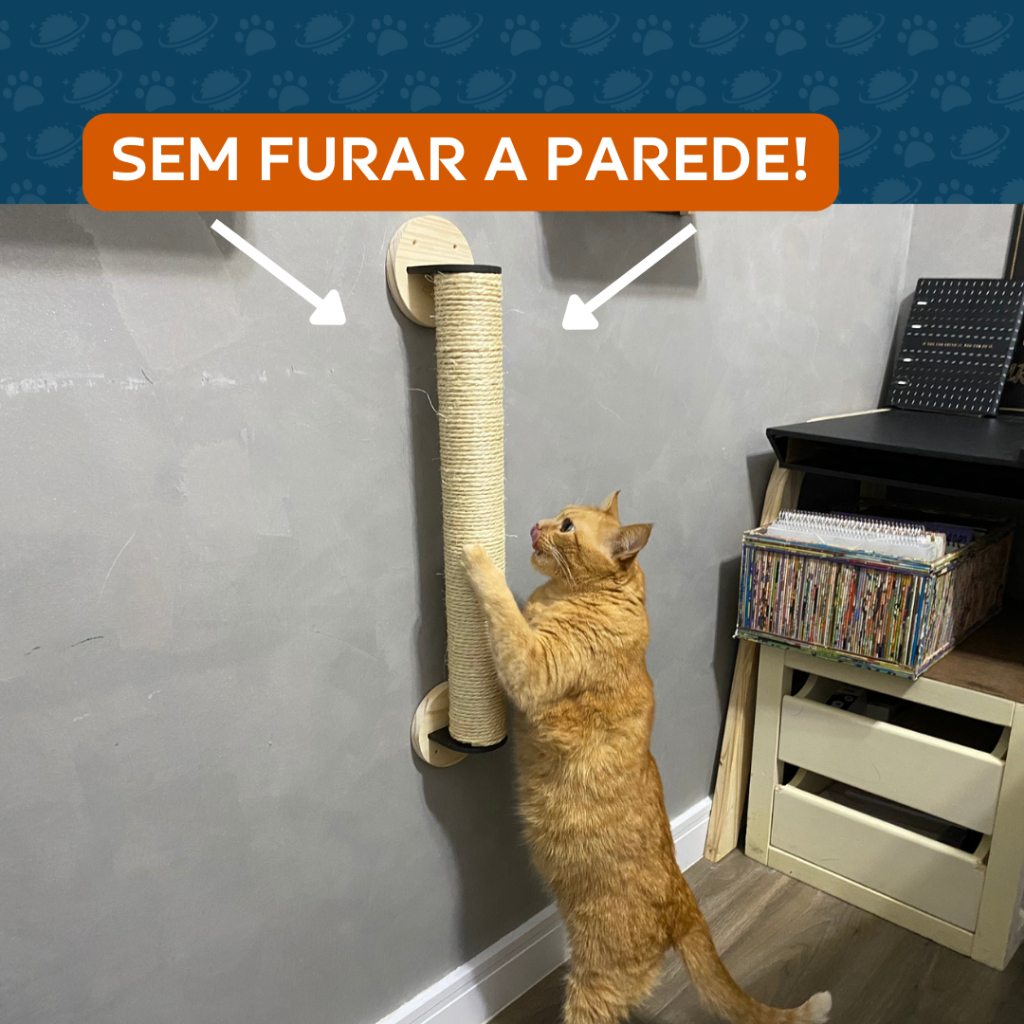 Arranhador Parede Gato Sisal Poste Brinquedo Pet
