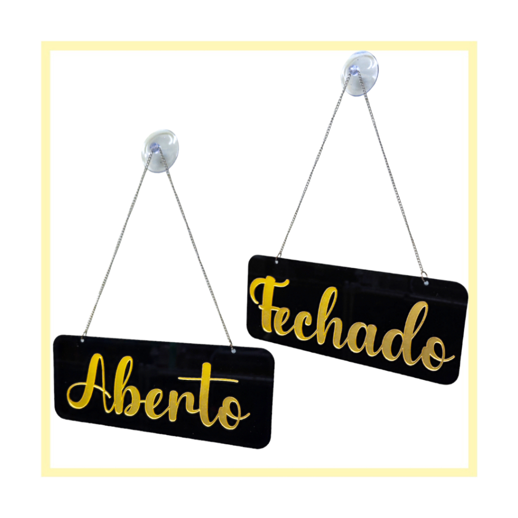 Placa de Sinalização Aberto Fechado com Ventosa em Oferta na Shopee