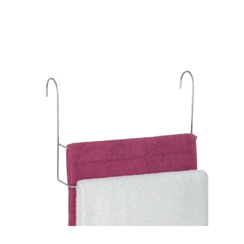 Suporte Porta Toalha Banho e Rosto  Cromado Toalheiro Duplo Toalhas Banho Banheiro Box Laminado Sem Furo