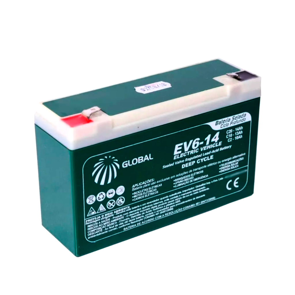 Bateria 6v 12ah Global Ev6-14 Compatível 3-fm-7 (6v7ah/20hr)