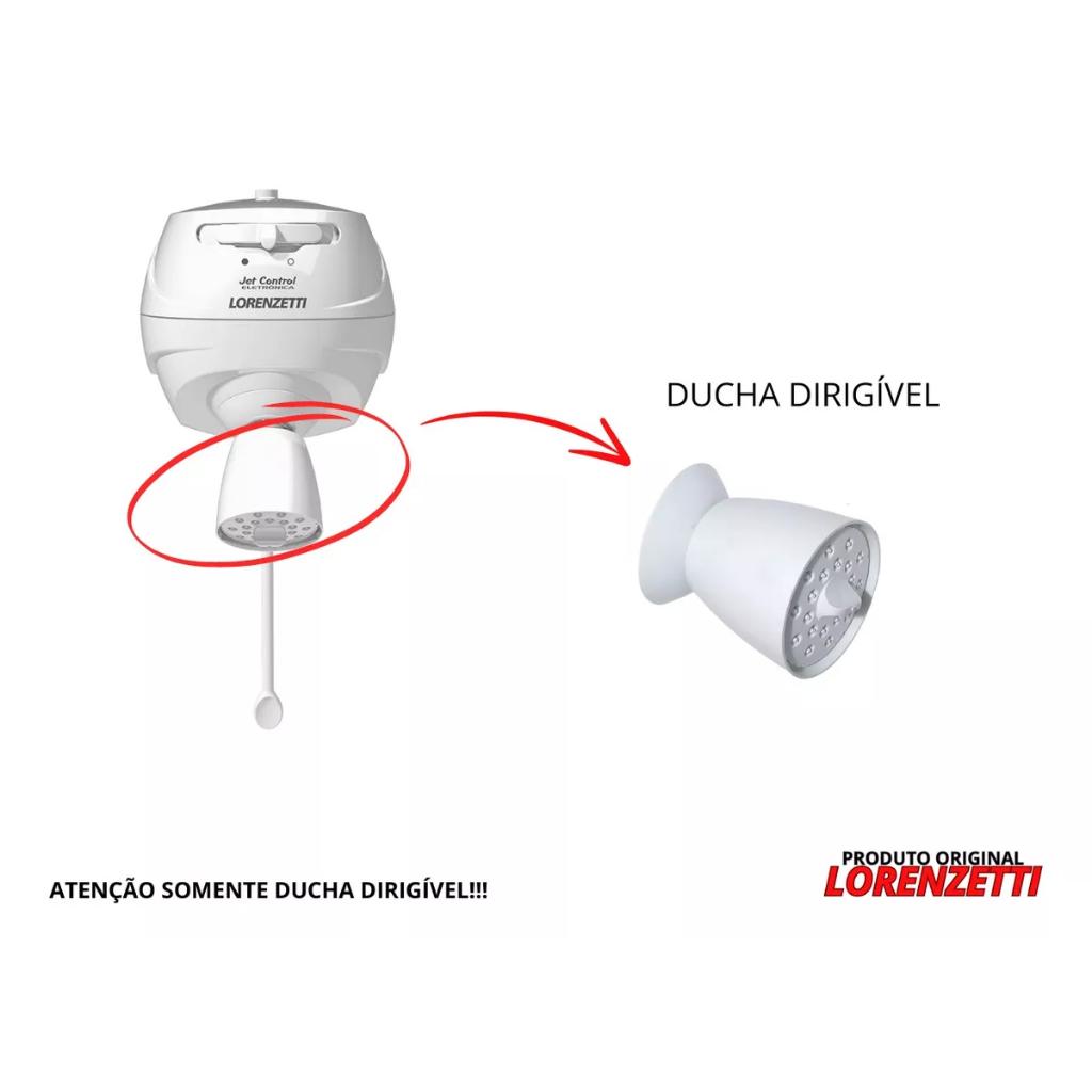 Ducha Branca  Dirigivel  Chuveiro Jet 4, Relax ,jet Control  Lorenzetti Original