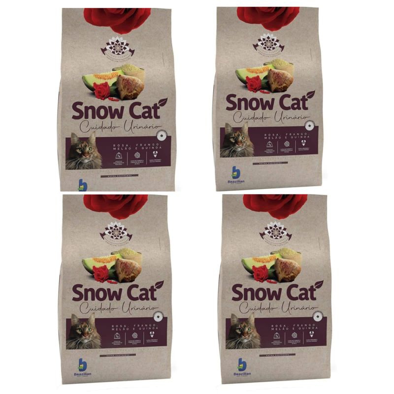Ração cuidado urinário gato castrado snow cat 1kg (kit 4 unidades) em Oferta na Shopee