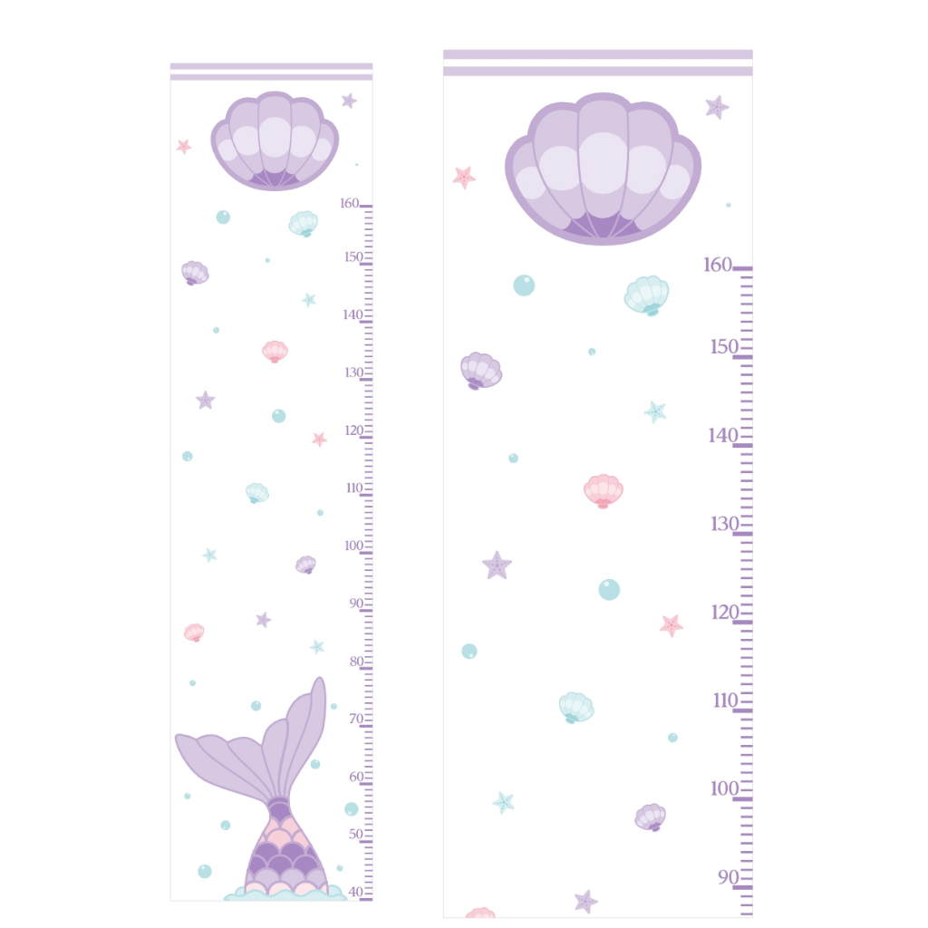 Adesivo de Parede Infantil Regua de Crescimento Fundo do Mar Sereia em Oferta na Shopee