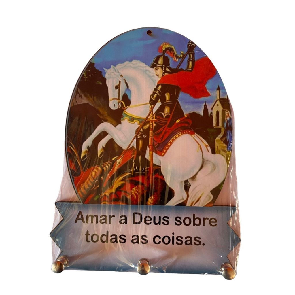 Porta chave, claviculário em MDF, com imagens de Santos, São Jorge