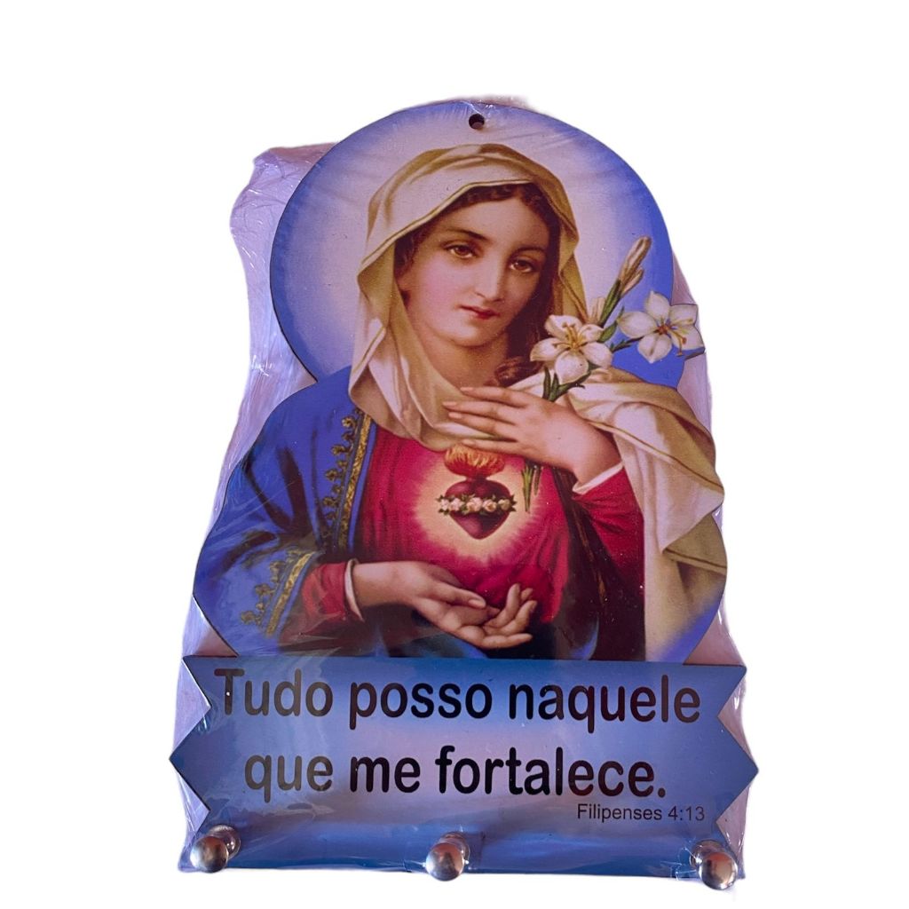 Porta chave, claviculário em MDF, com imagens de Santos, Sagrado Coração de Maria
