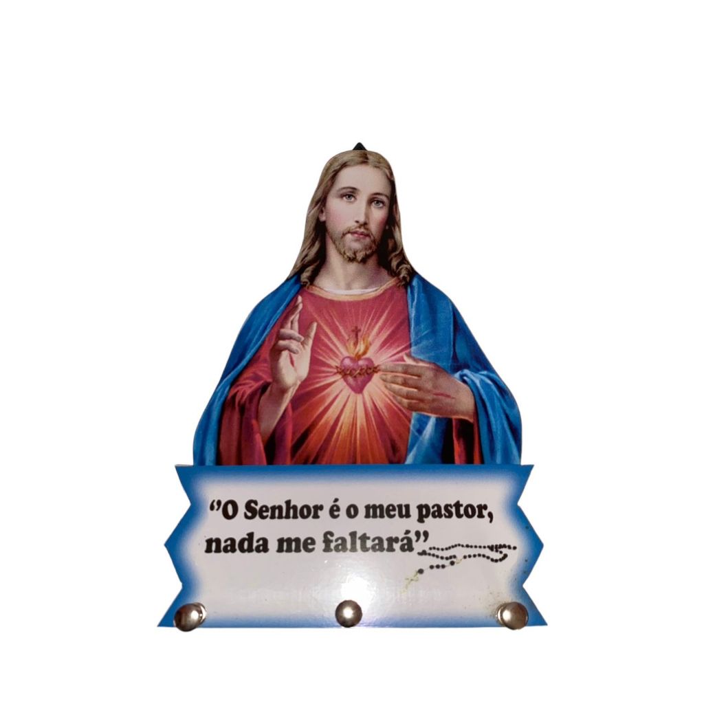Porta chave, claviculário em MDF, com imagens de Santos, Sagrado Coração de Jesus