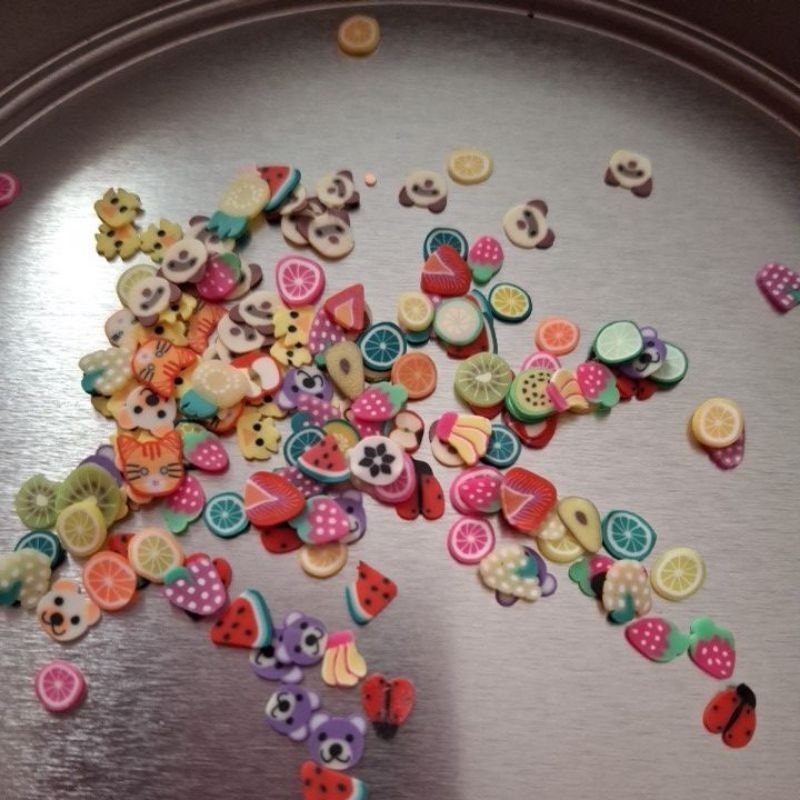 kit artesanato nail art aplique frutinhas fruta kawaii morango decoração colorido fofo melancia menina mini