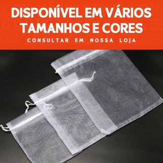 Saco Organza - Saquinho Para Lembrancinha Branco Kit Com 20/50/100 Unidades - BNVT